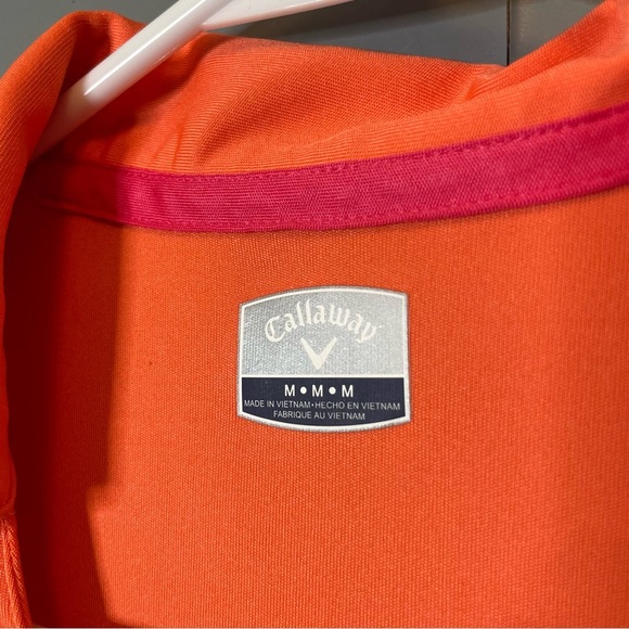Callaway Women's Orange Sleeveless Tank Top with pink trim size medium golf tank - Picture 4 of 7